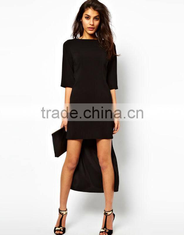 Shift Dress With Stepped Hem