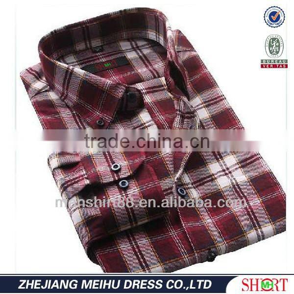 Latest Red checked button down collar flannel shirt