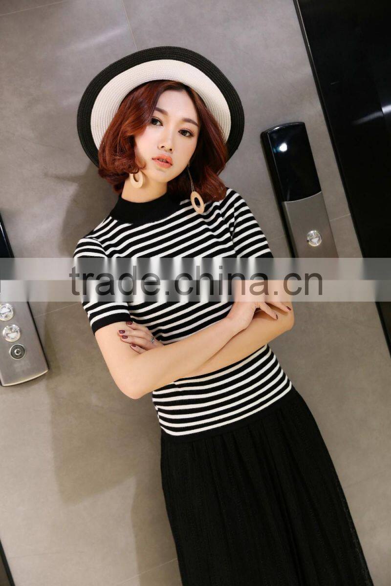 Woman in tight clothes t-shirts europe style 2017