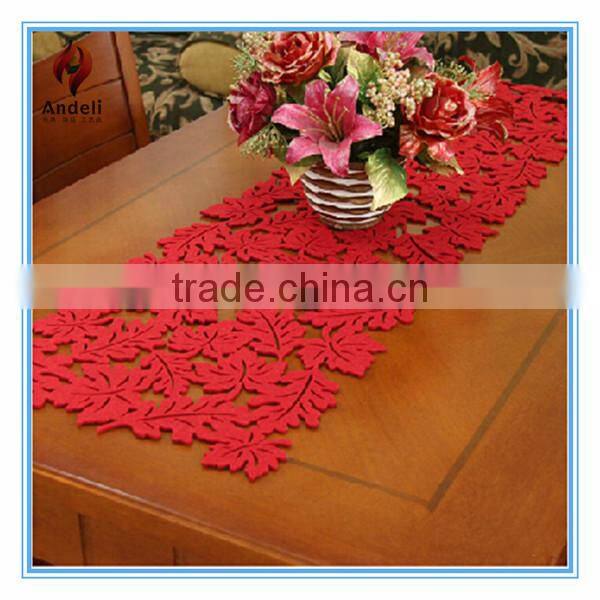 soft polyester leaf shape anti slip clear table pad