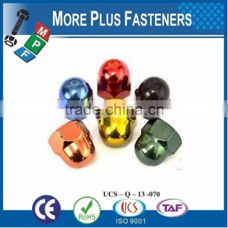 Made in Taiwan Aluminum Colored Stainless Steel Colored Dome Nut