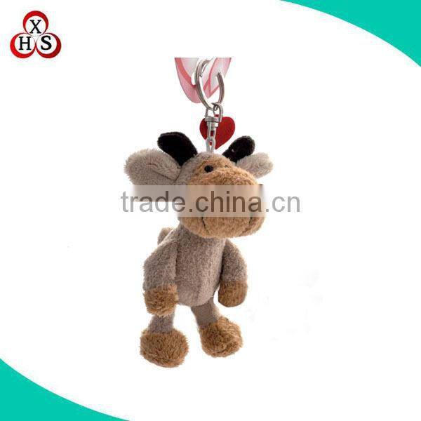 mini teddy bear with red heart plush keychain toy