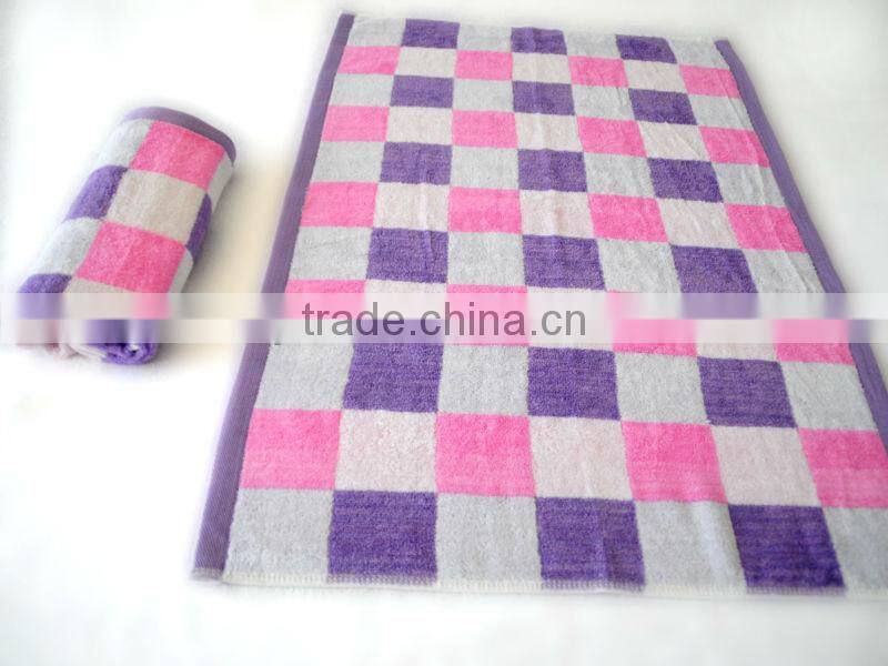 Bamboo Towel with Plaid Yarn Dyed Face Towel