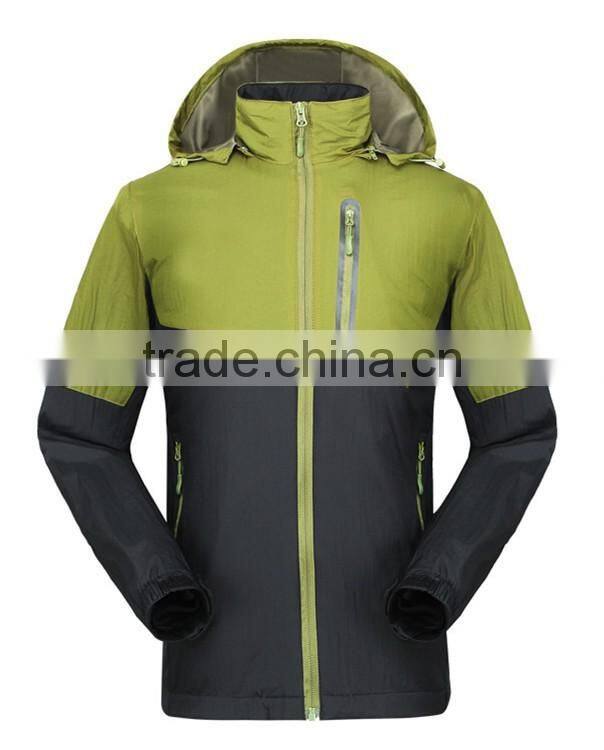 2016 Custom Fleece Lined Shiny Mens Nylon Windbreaker Jackets