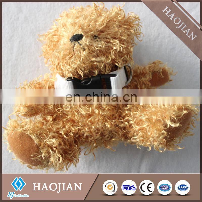 cute plush teddy bear with polyester printable T-shirt for sublimation