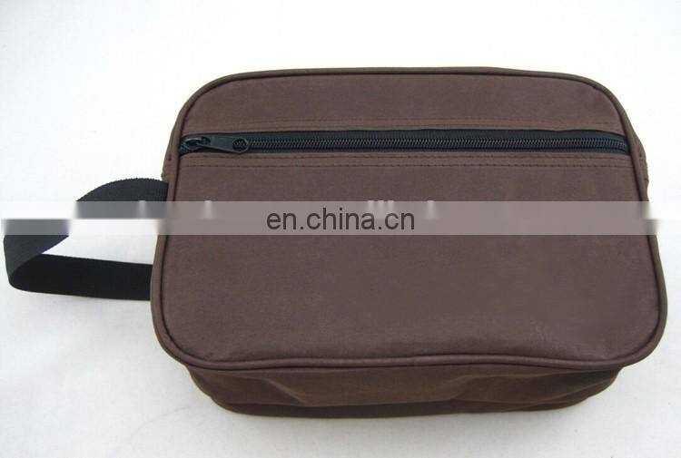 Brown Toiletry Bag Travel Wash Shower Bag Organizer Kit For Men