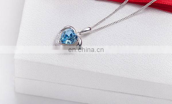 925 silver box chain forever heart necklace high quality