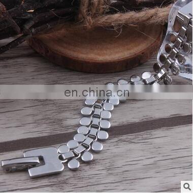 Fashion Men's Titanium Steel Curved Cowboy Link Chain Bracelet Simple Bold Stainless Bracelets Men Jewelry