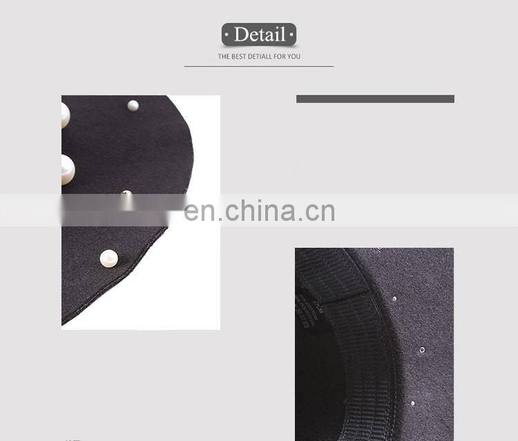 New Style Pearl High Quality Fashinal Felt Fedora Hat