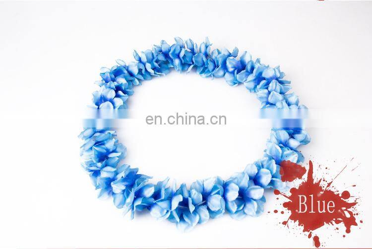 Blue Hawaiian Flower Lei Wedding Flower Garlands Flower Strings Decoration