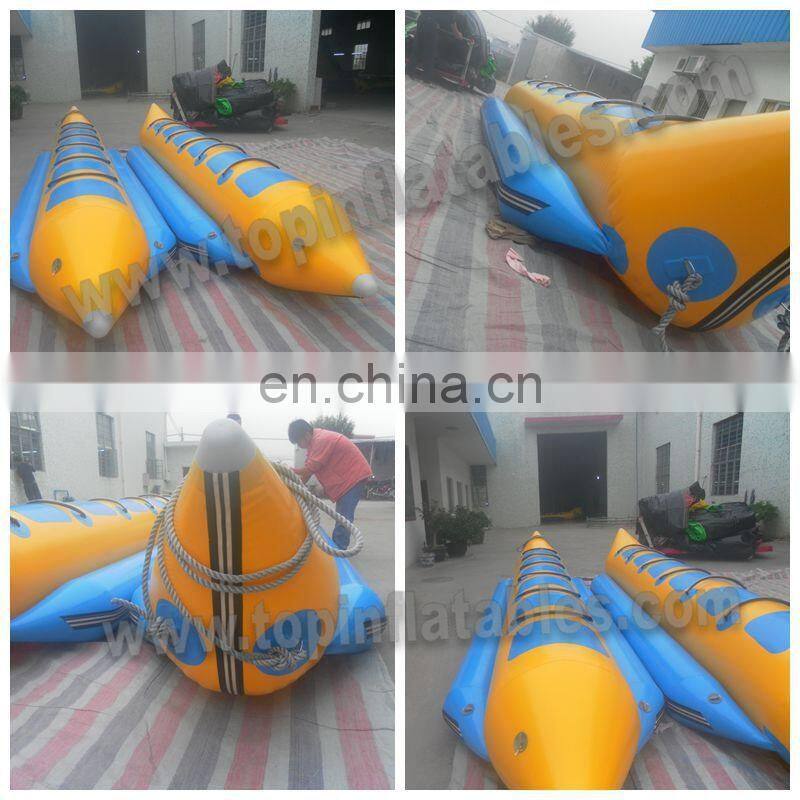 Customized inflatables banana boat PVC inflatable water park banana boat