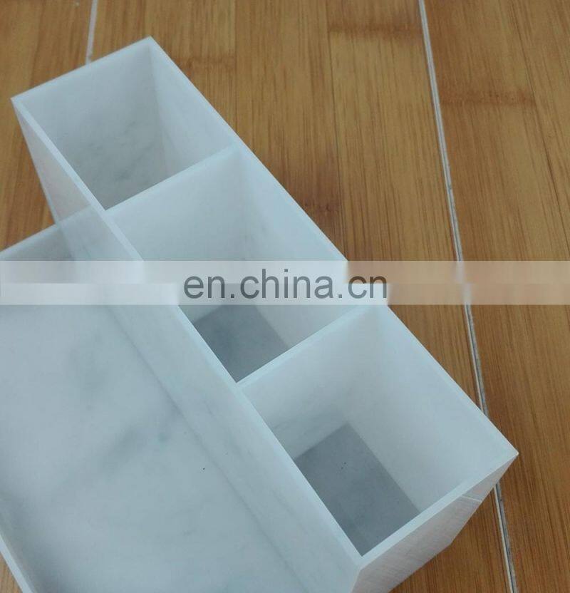 Marble acrylic makeup storage case ,lucite cosmetic organizer box