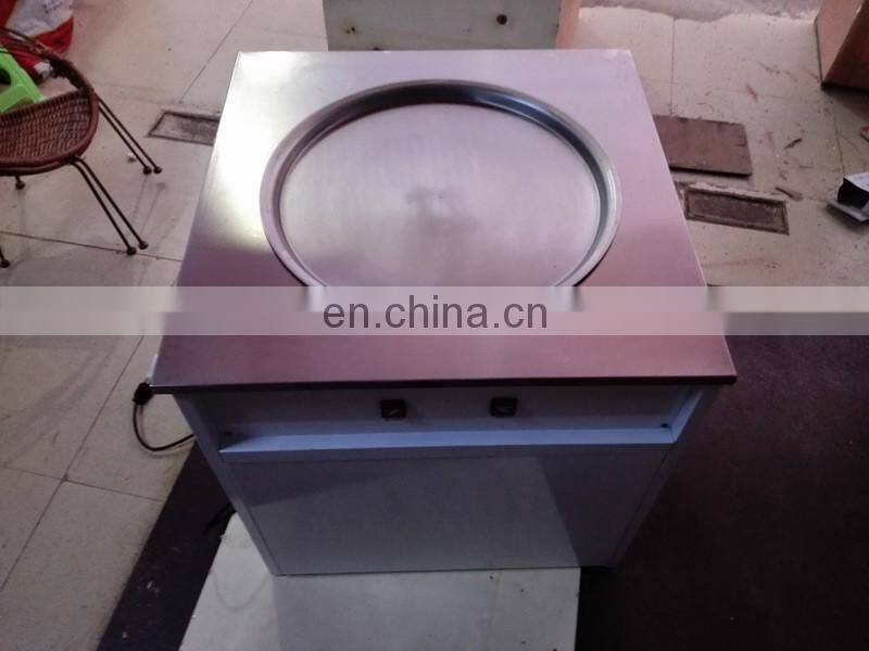 Flat Pan Frozen Yogurt Real Fruits Fry Ice Cream Machine