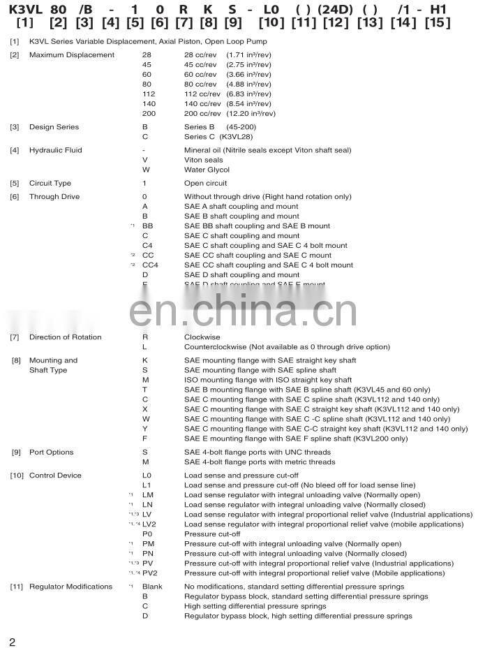 Trade assurance Customized hydraulic pump K3VL28 K3VL45 K3VL60
