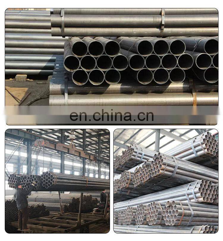 high carbon BS1387 ERW black steel pipe 40ft length