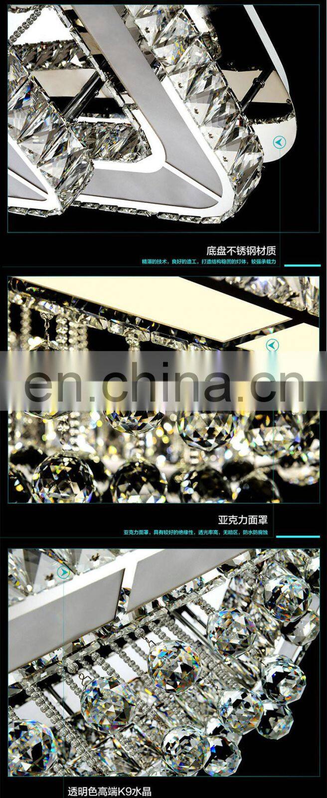 luxury rectangular crystal ceiling lamps living room bedroom restaurant ceiling lamps