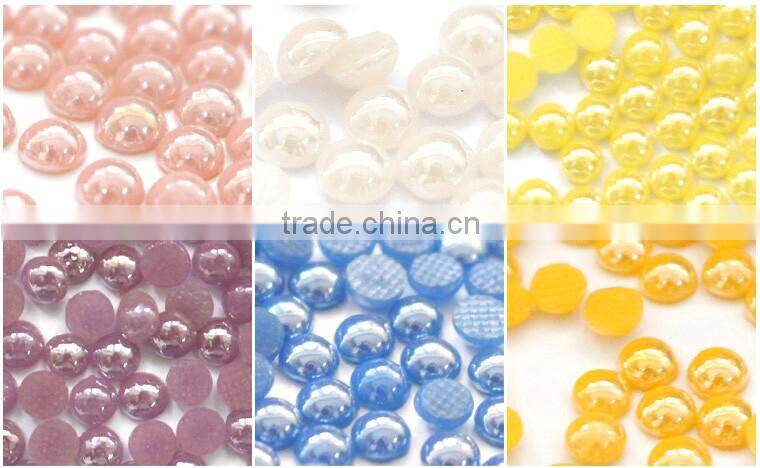 Ceramic stone fluorescein half round flatback pearls;half round flatback pearls;flatback half round pearls