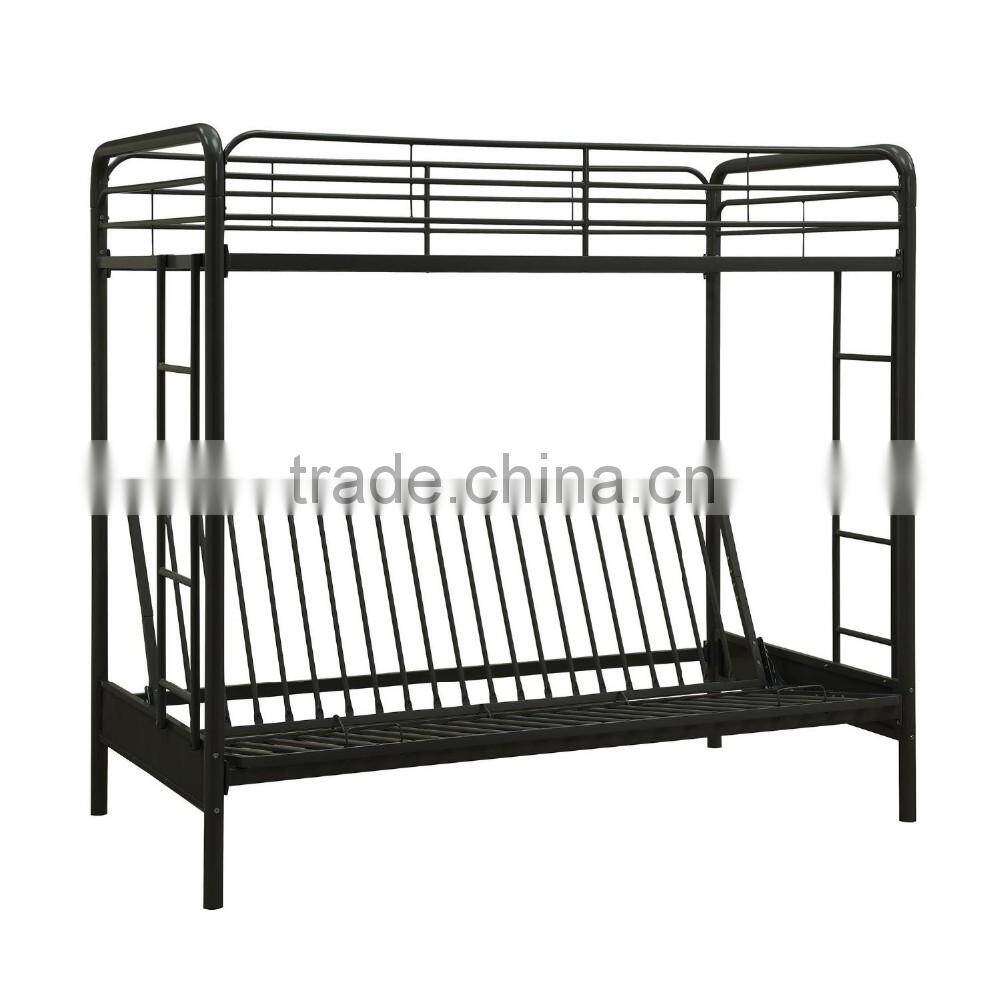 Childrens Cynthia Silver Metal Futon Bunk Beds