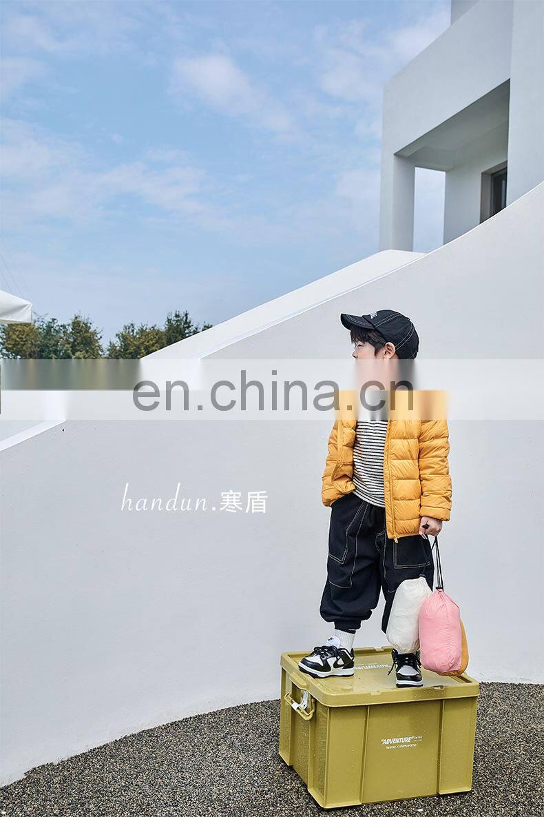 Handun's new children's down jacket Lightweight children's clothing boys and girls jackets hooded children's down jackets