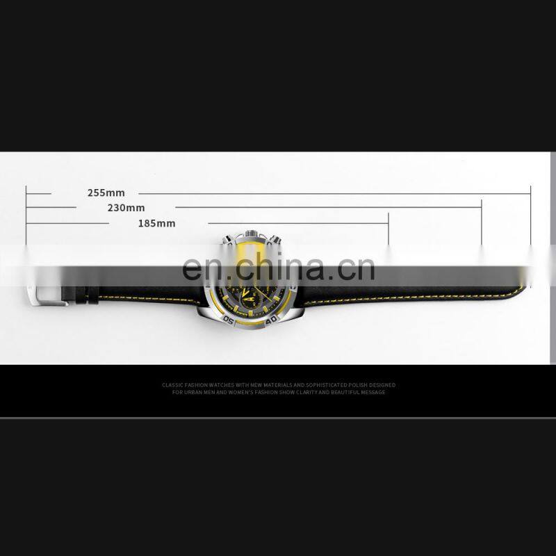 SKMEI 9156 luxury stylish quartz wrist watches men watches leather band stainless steel back