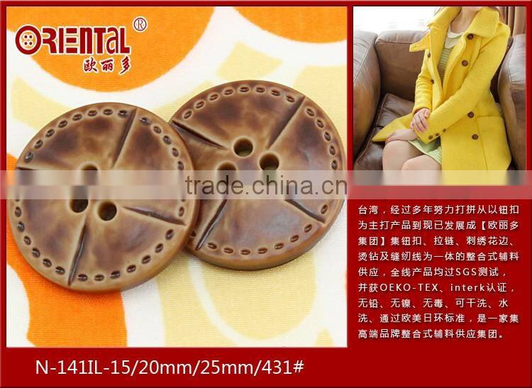 4-hole imitation leather plastic coat button