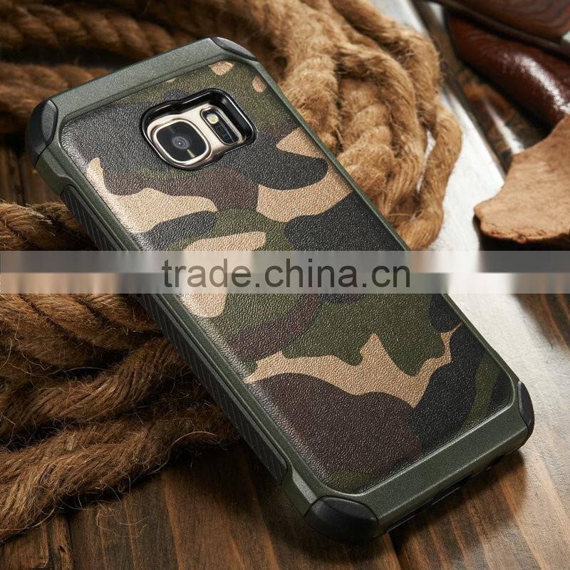 Alibaba express camouflage 2 in 1 genuine leather with solier wind case for Samsung galaxy s7 edge ,for Samsung galaxy s7