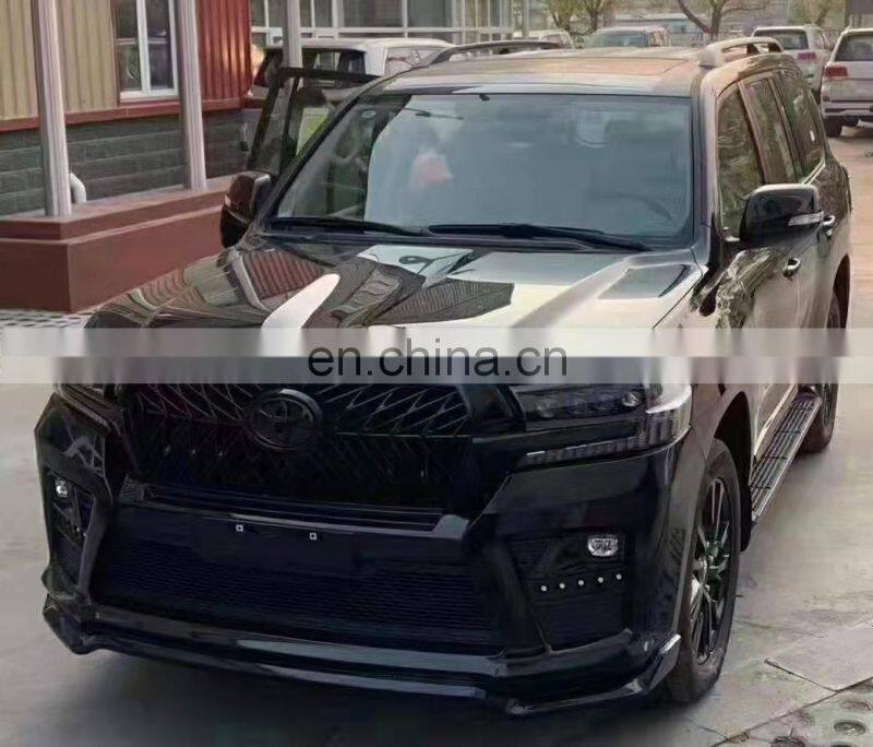 Runde PP Material For Toyota Land Cruiser Old Upgrade New Black Style Body Kit Front Rear Bumper Side Skirt Grille Headlight