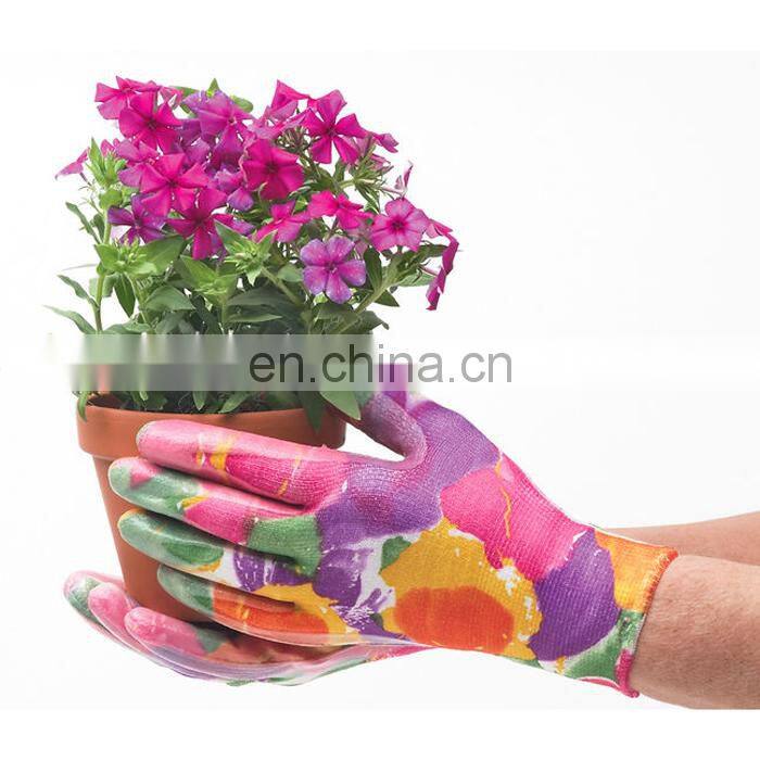 13 Gauge Polyester Liner Garden Gloves Nitrile Dipping Gloves Wholesale Garden Gloves