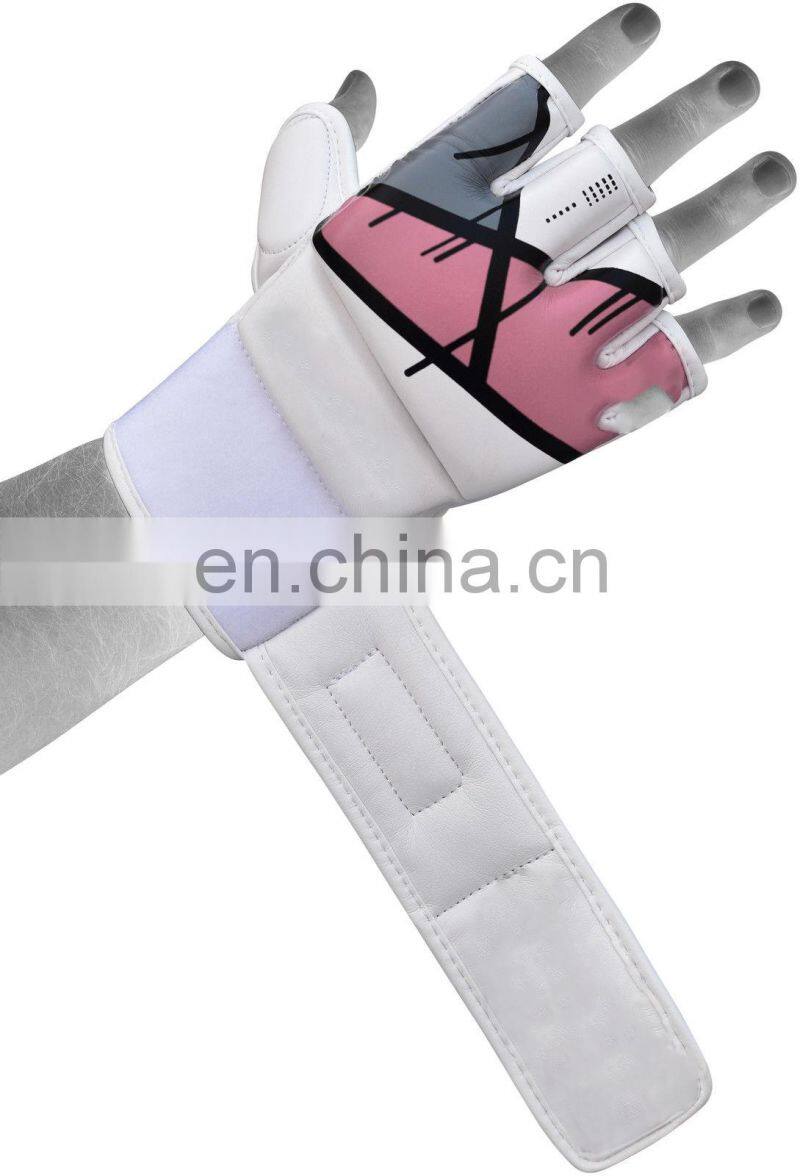 Custom Design Professional punching training MMA Half finger PU Leather boxing gloves