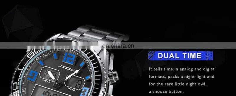 SINOBI Fashion Luxury Men Sports Digital Watch S9731G Online Dual Watch Waterproof Quartz Watches Jam Tangan Pria