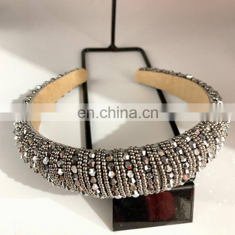 Crystal Headbands Fashion Hair Hoop Bands Bezel Luxurious Rhinestones Sponge Hairbands Women Hair Accessories Headdress