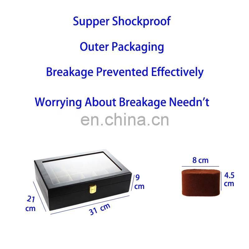 Watch Box 12 Grids Black Matte Spray Paint Watch Case Boxes Organizer for Men Watch Women Jewelry Boxes Display