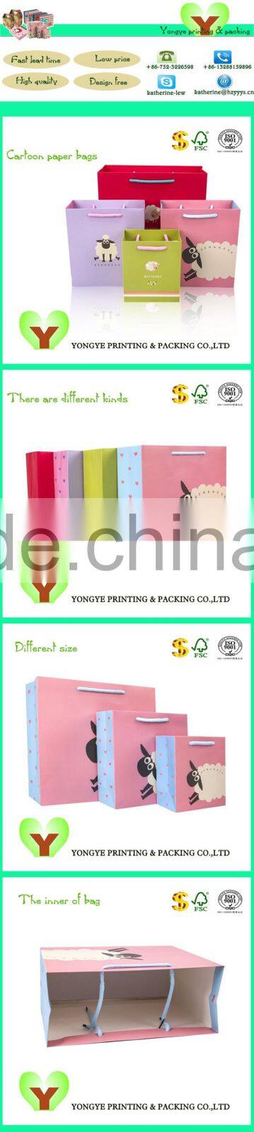 Lovely Pink Kraft Paper Bag Shopping For Food