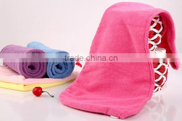 China swimwear absorbent microfiber terry towel shower cap23*65purple