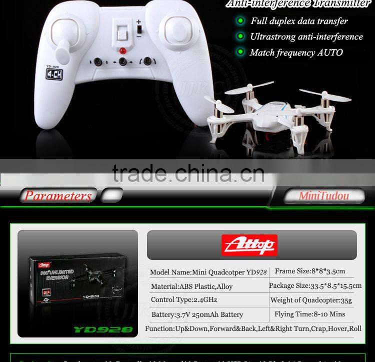 YD928 4CH Mini Quadcopter 2.4G Remote Control micro quadcopter with 6-axis Gyroscope NANO drone 3D Rotation for sale
