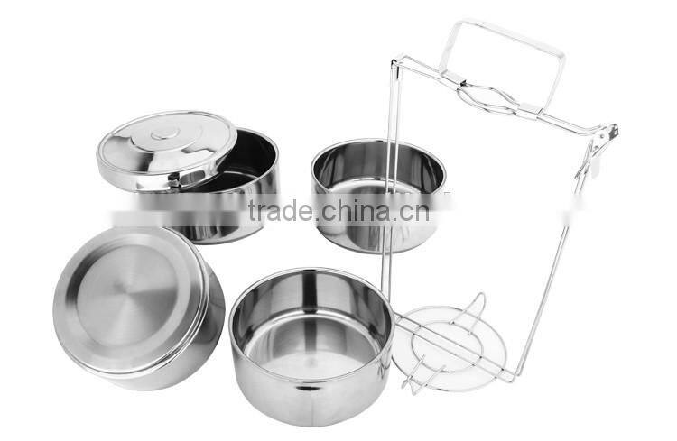 Portable Stainless Steel Hot four Layer Tiffin Lunch Box/ insulated food carrier/ hand pot