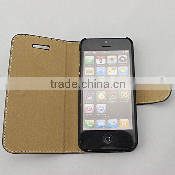 Leopard Style PU Leather Stand Wallet Cover for IPhone 5 5S With Cread Card Slot