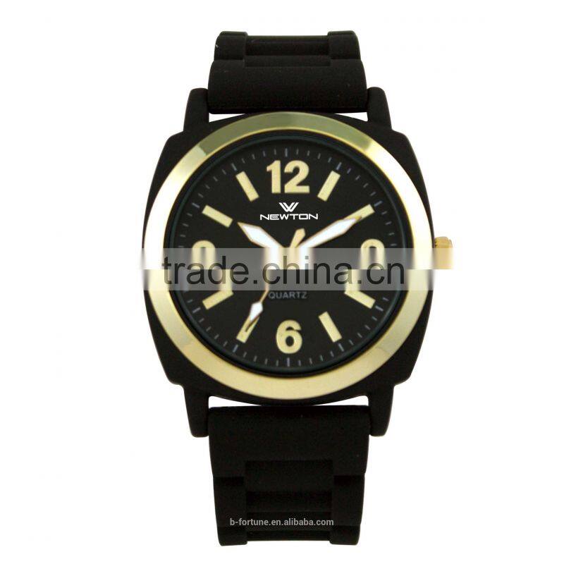 FT1215 Wholesale stainless steel case back arabic number silicone watch 2016