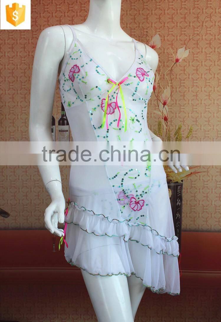 Mature sexy lingerie,white sexy satin lady lingerie