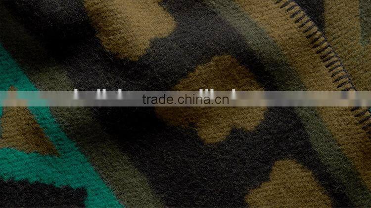 High Quality Korean Fashion Geometry Green Woman Wool Poncho Shawl