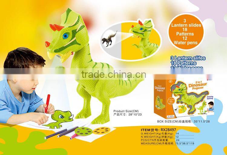 Newest educational toy 2 in 1 dinosaurs games projector drawing toys