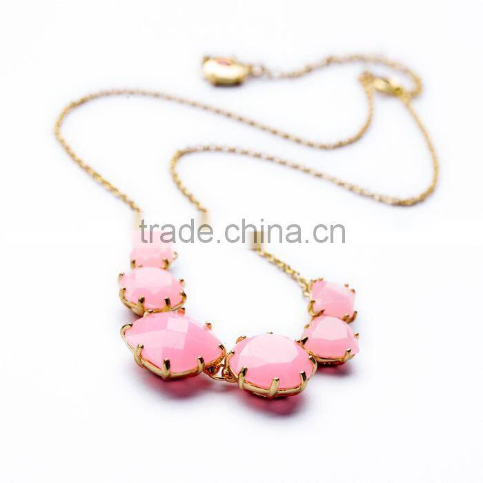 Crystal Lovely Girls Fresh Mint Color Necklace