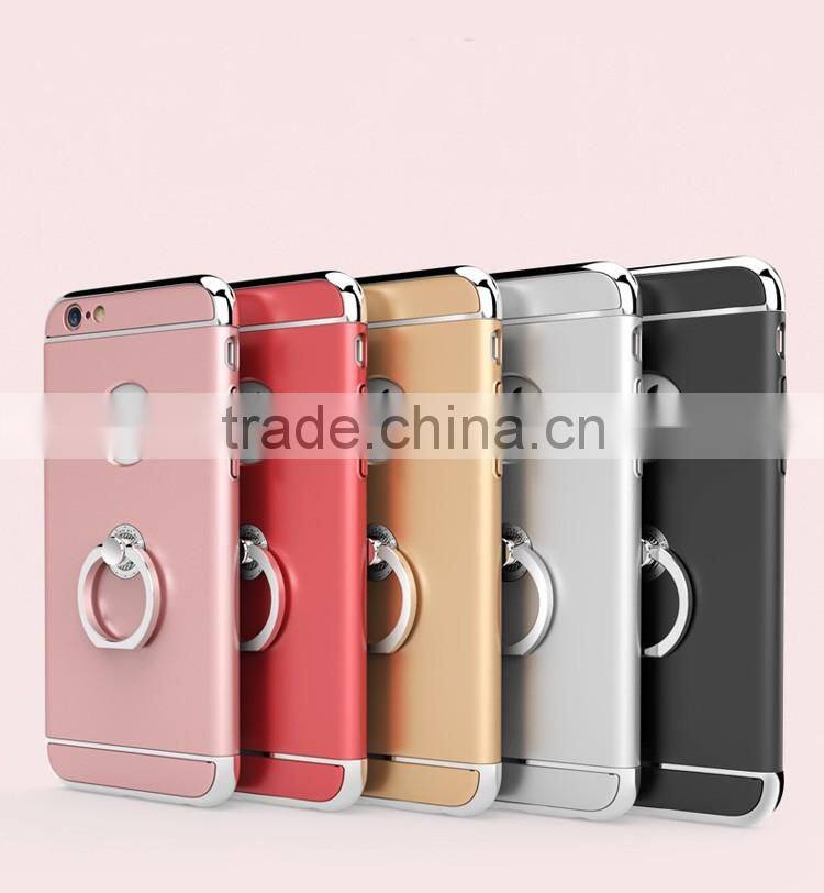 Rose Gold 3 in 1 detachable spraying frosted armor hard pc case for iphone 6
