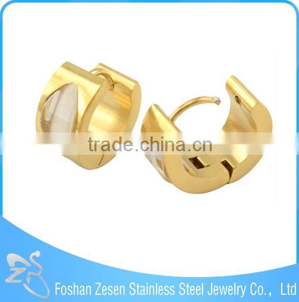Wholesale gemstone carving earrings, ruby gold plated earrings, wholesale piercing jewelry