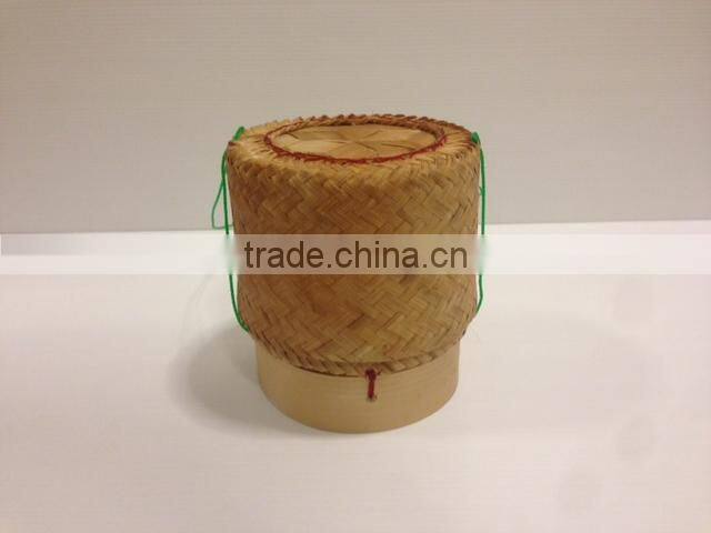 Handmade Bamboo container for holding cooked glutinous rice / Sticky rice