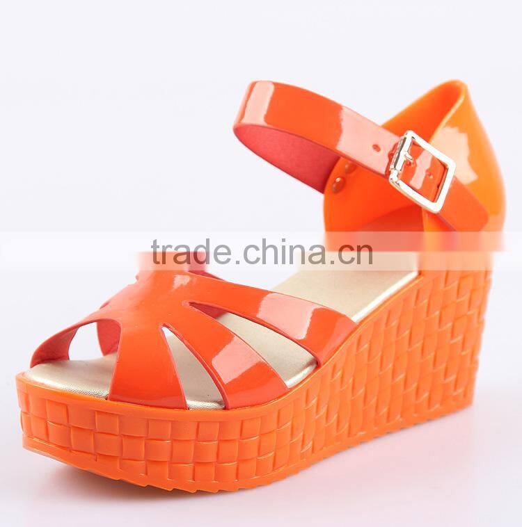Newest design 2016 summer pvc upper jelly sandals dress shoes orange sandals from Chictrend melissa sandals