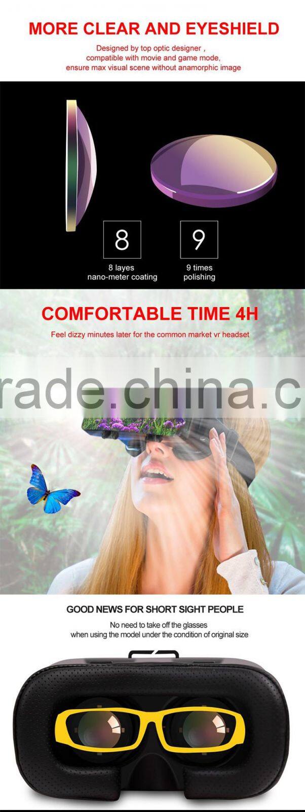 Gaoxin factory new design VR-007A virtual reality box without remote control