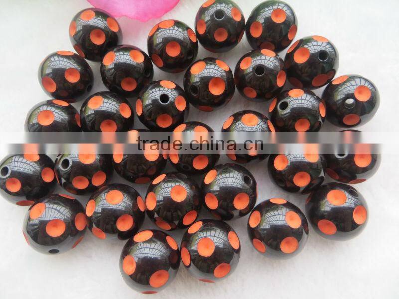 Wow! Halloween Newest 12mm to 20mm acrylic resin polka dot beads wholesales,fashion chunky necklace beads high quality