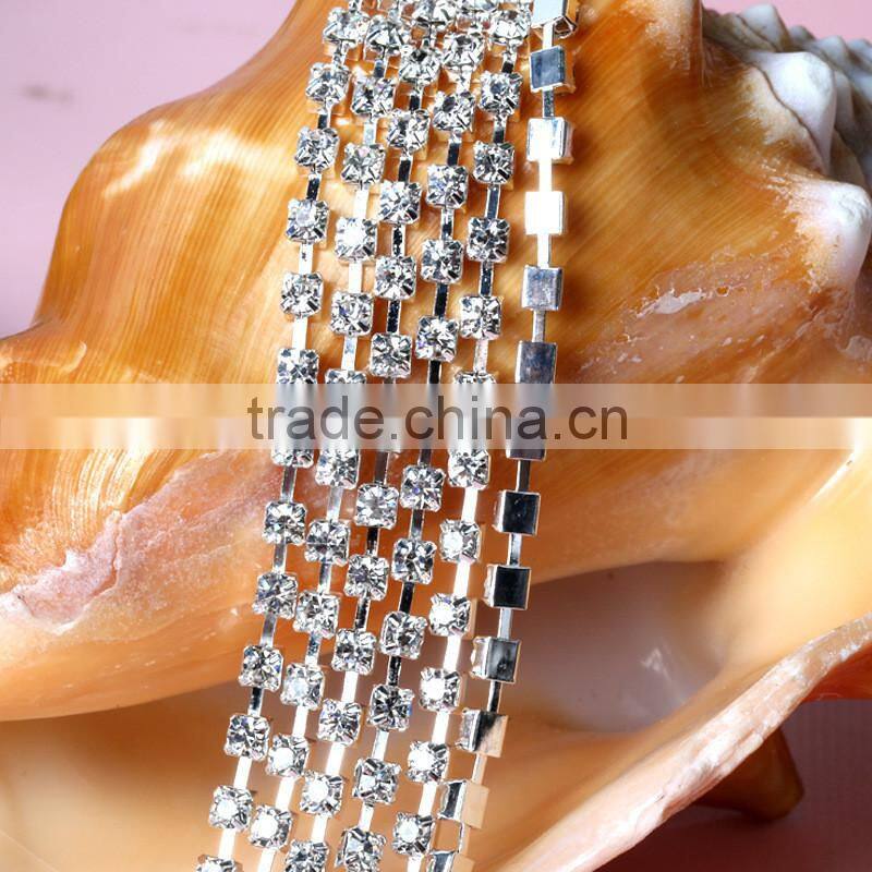 Custom Design Accept Cheapest Wholesales AAA Quality Shinny Crystal Cup Roll Rhinestone Chain for Jewelry Cheapest