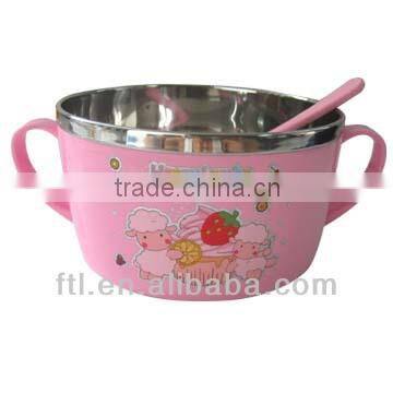 2014 new arrival stainless steel bowl with spoon thermal insulated